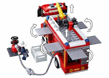 Sluban Klemmbausteine Sluban_M38-B0626 SL95396, Tanklöschfahrzeug (345 Teile) [M38-B0626], Spielset, Klemmbausteine, Rettungskräfte, mit Spielfigur, Feuerwehr, merhfarbig - 4