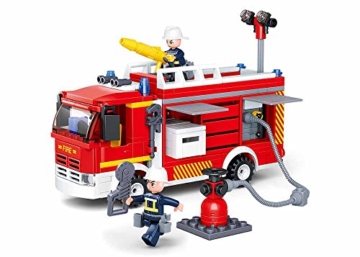 Sluban Klemmbausteine Sluban_M38-B0626 SL95396, Tanklöschfahrzeug (345 Teile) [M38-B0626], Spielset, Klemmbausteine, Rettungskräfte, mit Spielfigur, Feuerwehr, merhfarbig - 1