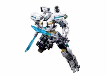 Sluban P.R. Mecha Roboter-Bausatz, 561 Teile, M38-B1151, für 8-14 Jahre, Weiß/Grau mit Türkis-Akzenten - 1