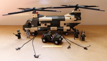Sluban SL95278, Transporthubschrauber II (520 Teile) [M38-B0508], Spielset, Klemmbausteine, Soldaten, mit Spielfigur, Army, Mehrfarbig - 5