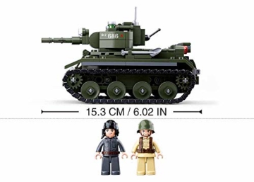 Sluban SL95557, WWII - Leichter All. Panzer (348 Teile)[M38-B0686], Spielset , Klemmbausteine, Soldaten, mit Spielfigur, Army WWII - 4