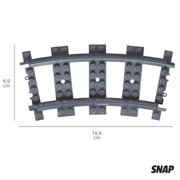 SNAP 32x Gebogene Schienen R40, Baustein-Set für Züge, Gleissystem der Train-Serie, Konstruktionsbausteine kompatibel, DIY-Geschenk für Erwachsene und Kinder im Miniatur- und Modellbau – 10060 - 3