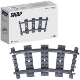 SNAP 32x Gebogene Schienen R40, Baustein-Set für Züge, Gleissystem der Train-Serie, Konstruktionsbausteine kompatibel, DIY-Geschenk für Erwachsene und Kinder im Miniatur- und Modellbau – 10060 - 1
