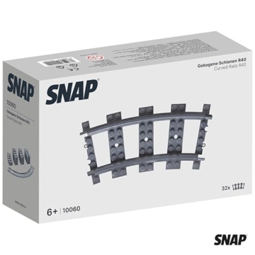 SNAP 32x Gebogene Schienen R40, Baustein-Set für Züge, Gleissystem der Train-Serie, Konstruktionsbausteine kompatibel, DIY-Geschenk für Erwachsene und Kinder im Miniatur- und Modellbau – 10060 - 5