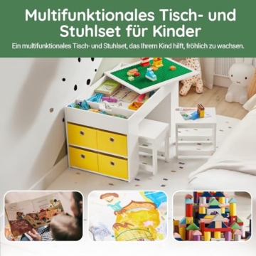 SoBuy Bautisch mit 2 Stühlen mit Noppen