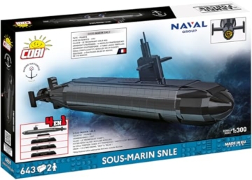 COBI Sous-Marin SNLE – Französisches Atom-U-Boot im Maßstab 1:300 (COBI-4859) Box Rückseite