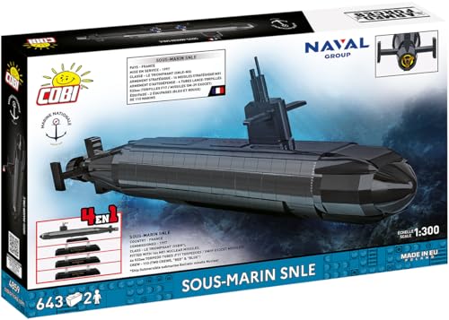 COBI Sous-Marin SNLE – Französisches Atom-U-Boot im Maßstab 1:300 (COBI-4859) Box Rückseite