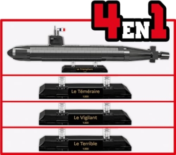 COBI Sous-Marin SNLE – Französisches Atom-U-Boot im Maßstab 1:300 (COBI-4859) 4 in 1