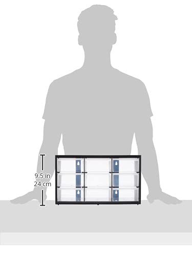 Stanley Kleinteilemagazin / Sortimentskasten (36.5x21.3x15.5cm, mit neun Schubladen, bruchfester Kunststoffrahmen, transparente Schubladen, geeignet für Wandmontage) 1-93-978 - 3