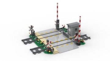 Steinchenshop Großer Bahnübergang – Klemmbaustein Set aus 599 Teilen – kompatibel mit gängigen Bausteinsystemen – 30 x 30 cm – Zubehör für City Eisenbahn & Straßen – Geschenkset für Kinder & Anfänger - 3