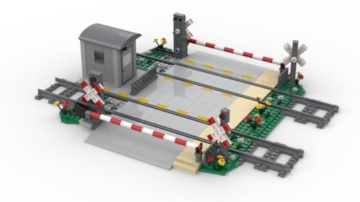Steinchenshop Großer Bahnübergang – Klemmbaustein Set aus 599 Teilen – kompatibel mit gängigen Bausteinsystemen – 30 x 30 cm – Zubehör für City Eisenbahn & Straßen – Geschenkset für Kinder & Anfänger - 4