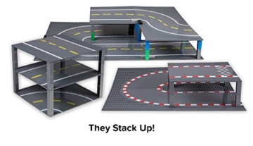 Strictly Briks - Bauplatten Straße - gerade - Bauplatten für Straßen, Städte, Garagen & mehr - 100 % kompatibel mit Allen führenden Marken - 10 x 10 (25,4 x 25,4 cm) - 4 Stück - 5