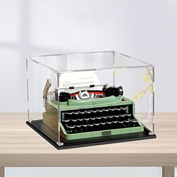 SWDZ Vitrine für Lego Schreibmaschine, Acryl-Vitrine, staubdichte Aufbewahrungsvitrine für Lego 21327 (Nicht im Lieferumfang enthalten), Größe: 35x30x20cm - 2