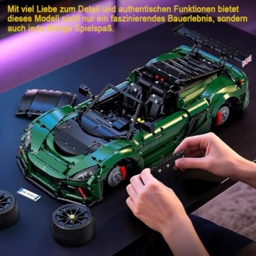 Technik Auto für CADA C61511W Exige Grüner Sportwagen, Technik Rennwagen Modell Bausatz, 3700+ Teile MOC Auto Modell, für Lotus Exige Cup 430 (Originalverpackung) - 3