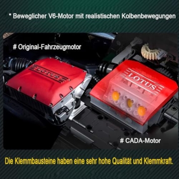 Technik Auto für CADA C61511W Exige Grüner Sportwagen, Technik Rennwagen Modell Bausatz, 3700+ Teile MOC Auto Modell, für Lotus Exige Cup 430 (Originalverpackung) - 6