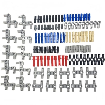 Technik Ersatzteile Set, 120 Stück Technik Pin Axle Pins lang mit Stopper Anschluss Technic Teile Steine Bausteine Klemmbausteine Bausatz - 1