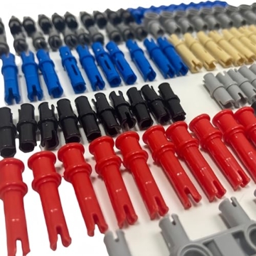 Technik Ersatzteile Set, 120 Stück Technik Pin Axle Pins lang mit Stopper Anschluss Technic Teile Steine Bausteine Klemmbausteine Bausatz - 5