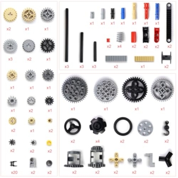 Technik Ersatzteile Set Zahnräder Modellbau Technik Teile Getriebe Ausrüstung Technik Teile Motor Getriebe Ausrüstung Klemmbausteine Verbinder Kompatibel mit Lego Technic - 2