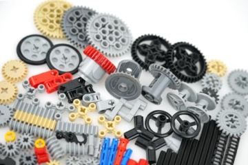 Technik Ersatzteile Set,133 Stück Technic Steine Bausatz, Motor Getriebe Ausrüstung Klemmbausteine Verbinder Teile, Kompatibel mit große Marke - 2