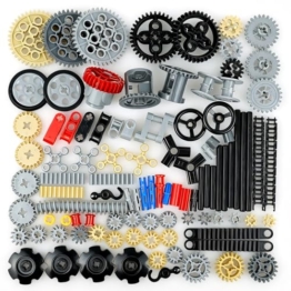 Technik Ersatzteile Set,133 Stück Technic Steine Bausatz, Motor Getriebe Ausrüstung Klemmbausteine Verbinder Teile, Kompatibel mit große Marke - 1