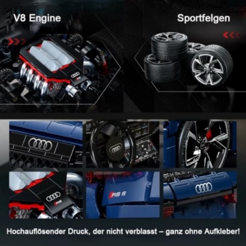 Technik RS6 Auto für CADA Master RS6 Avant Rennwagen, 4660+ Teile Technik Rennauto, C61515W Wagon Bausatz MOC 1: 8 KIemmbausteine Set für Erwachsene - 4