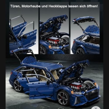 Technik RS6 Auto für CADA Master RS6 Avant Rennwagen, 4660+ Teile Technik Rennauto, C61515W Wagon Bausatz MOC 1: 8 KIemmbausteine Set für Erwachsene - 5