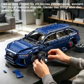 Technik RS6 Auto für CADA Master RS6 Avant Rennwagen, 4660+ Teile Technik Rennauto, C61515W Wagon Bausatz MOC 1: 8 KIemmbausteine Set für Erwachsene - 6