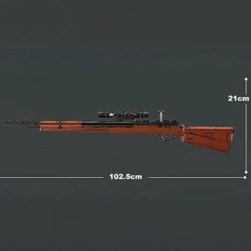 Technik Schießwaffe Bausteine, Mauser Kar98K Scharfschützengewehr Bausatz Modell, 882 Klemmbausteine Gewehr Waffen Konstruktionspielzeug Kompatibel mit Großen Marken - 4