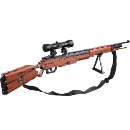 Technik Schießwaffe Bausteine, Technik 98K Scharfschützengewehr Bausatz Modell, 653 Klemmbausteine Gewehr Waffen Bauset Konstruktionspielzeug Kompatibel mit Großen Marken - 1