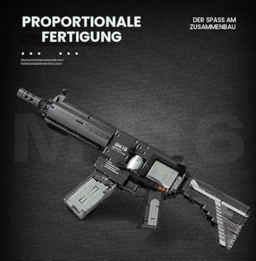 Technik Schießwaffe Bausteine, Technik Militär M416 Sturmgewehr Bausatz Modell, 1188+ Klemmbausteine Gewehr Waffen Bauset Konstruktionspielzeug Kompatibel mit Großen Marken - 3