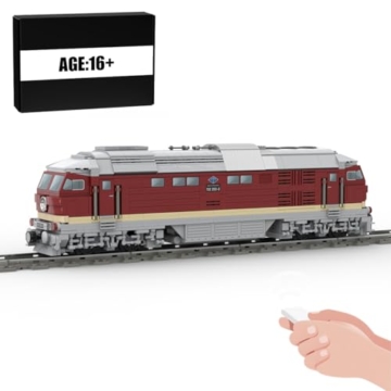 Thinkizen BR132 Diesellokomotive Bausteine Zug, Dampflok-Modell Set, Eisenbahn Baustein Zug, Authentisches DDR-Lokomotivmodell, Elektrischer Zugsets für Erwachsene, 1454 Teile - 4