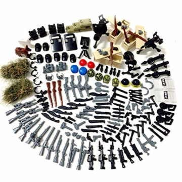 TopBau WW2 Militär Custom Waffen Set, Modern War Minifiguren Soldaten Waffe Set, Kompatibel mit Lego Militär Waffen