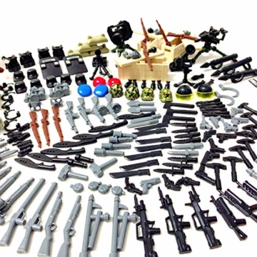 TopBau WW2 Militär Custom Waffen Set, Modern War Minifiguren Soldaten Waffe Set, Kompatibel mit Lego Militär Waffen