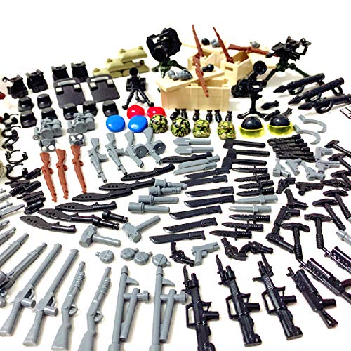 TopBau WW2 Militär Custom Waffen Set, Modern War Minifiguren Soldaten Waffe Set, Kompatibel mit LEGO Militär Waffen