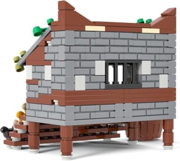 TRavesty MOC Farm Hühnerstall Bausteine Bausatz, DIY Hühnerstall Modellfiguren Baustein Sets, Tierfiguren Minifiguren Bauset für Erwachsene Jugendliche, Tierhaus Zubehör Modellbausatz - 2