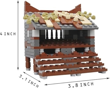 TRavesty MOC Farm Hühnerstall Bausteine Bausatz, DIY Hühnerstall Modellfiguren Baustein Sets, Tierfiguren Minifiguren Bauset für Erwachsene Jugendliche, Tierhaus Zubehör Modellbausatz - 4