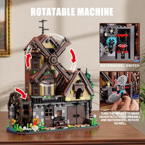 TYCOLE T2155 – Holzhaus mit Windmühle & Wasserrad Motor