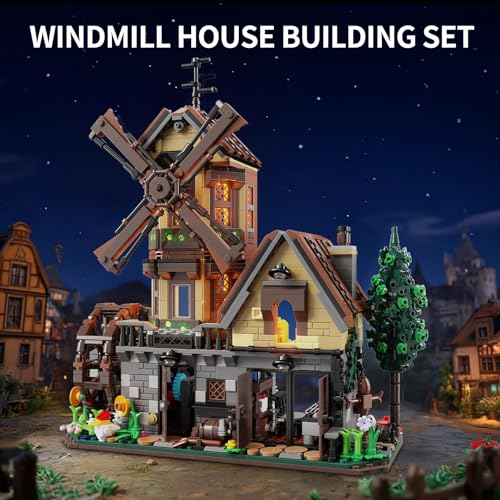 TYCOLE T2155 – Holzhaus mit Windmühle & Wasserrad Modell