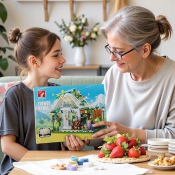 TYCOLE Blumenhaus Bauset mit LED Licht, 719 Teile Botanisches Bauspielzeug, Gewächshaus Modell Set aus Klemmbausteinen, Kreatives Geschenk für Kinder ab 6 Jahren, Mädchen und Jungen - 7