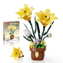 TYCOLE Botanisches Lilien-Bauset, künstliches Topfpflanzen-Bauset, DIY-Dekoblumen für Zuhause und als Geschenk, kompatibel mit gängigen Marken, für Kinder, Mädchen und Erwachsene ab 6 Jahren - 1