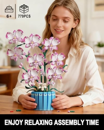 TYCOLE Orchideen Bausatz - 779 Künstliche Blumen Bausteine Botanicals Deko für Home Office, kreatives Geschenk für Kinder, Erwachsene und Jugendliche, Geburtstag, Weihnachten, Valentinstag - 2
