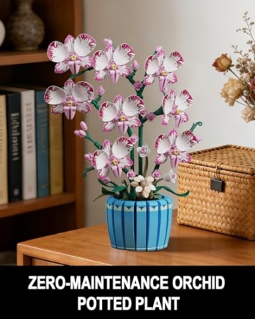 TYCOLE Orchideen Bausatz - 779 Künstliche Blumen Bausteine Botanicals Deko für Home Office, kreatives Geschenk für Kinder, Erwachsene und Jugendliche, Geburtstag, Weihnachten, Valentinstag - 5