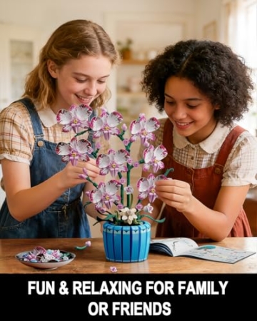 TYCOLE Orchideen Bausatz - 779 Künstliche Blumen Bausteine Botanicals Deko für Home Office, kreatives Geschenk für Kinder, Erwachsene und Jugendliche, Geburtstag, Weihnachten, Valentinstag - 6