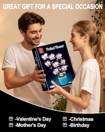 TYCOLE Orchideen Bausatz - 779 Künstliche Blumen Bausteine Botanicals Deko für Home Office, kreatives Geschenk für Kinder, Erwachsene und Jugendliche, Geburtstag, Weihnachten, Valentinstag - 8