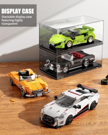 TYCOLE Supersportwagen-Bausteinset mit Vitrine, Rennwagen-Bausätze, Konstruktionsspielzeug, Automodell zum Sammeln, Weihnachts-und Geburtstagsgeschenk für Erwachsene und Kinder ab 6 Jahren (313 Teile) - 6