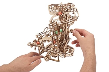 UGEARS 3D Puzzle Kugelbahn aus Holz - Murmel-Kettenbahn - DIY Spielset - Holzmurmelbahn - Modellbausatz für Erwachsene - Kugelbahn aus Holz - Kinetische Skulptur 3D Holzpuzzle - Konstruktionsspielzeug - 4