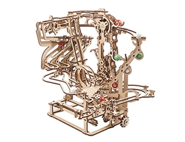 UGEARS 3D Puzzle Kugelbahn aus Holz - Murmel-Kettenbahn - DIY Spielset - Holzmurmelbahn - Modellbausatz für Erwachsene - Kugelbahn aus Holz - Kinetische Skulptur 3D Holzpuzzle - Konstruktionsspielzeug - 1