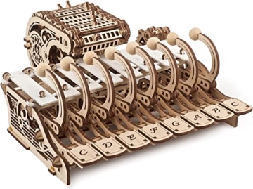 UGEARS Mechanisches Celesta 3D Puzzle - Multifunktionales Musikinstrument mit Klavier, Spieluhr und Xylophon - 3D Holzpuzzle Erwachsene und Kinder - Modellbau Holzbausatz - Musical Modellbausatz - 1