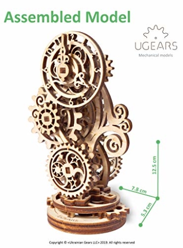 Ugears Steampunk-Uhr 3D Holzpuzzle - Holzuhr Mechanischer Modellbausatz - DIY Modellbausätze für Erwachsene, Jugendliche und Kinder - Ideales Weihnachts- und Neujahrsgeschenk - Wunderschöne Wohnkultur - 4