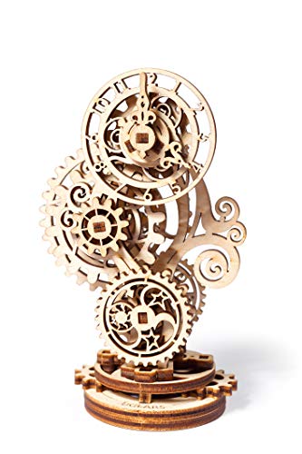 Ugears Steampunk-Uhr 3D Holzpuzzle - Holzuhr Mechanischer Modellbausatz - DIY Modellbausätze für Erwachsene, Jugendliche und Kinder - Ideales Weihnachts- und Neujahrsgeschenk - Wunderschöne Wohnkultur - 1